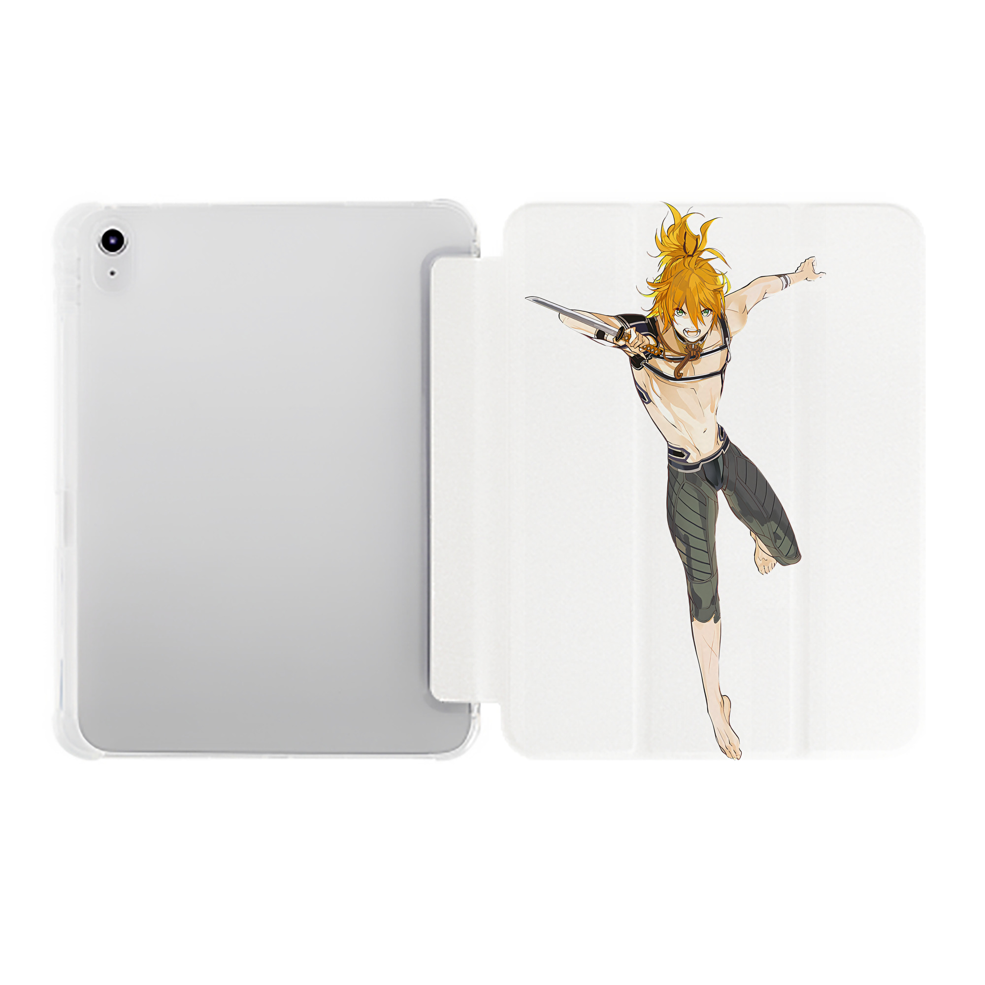 （画像用） 刀剣乱舞 Touken Ranbu IPad ケース ペン収納付き 三つ折りスタンド PUレザー×シリコン 対応機種9.5/10.5/10.9インチ
